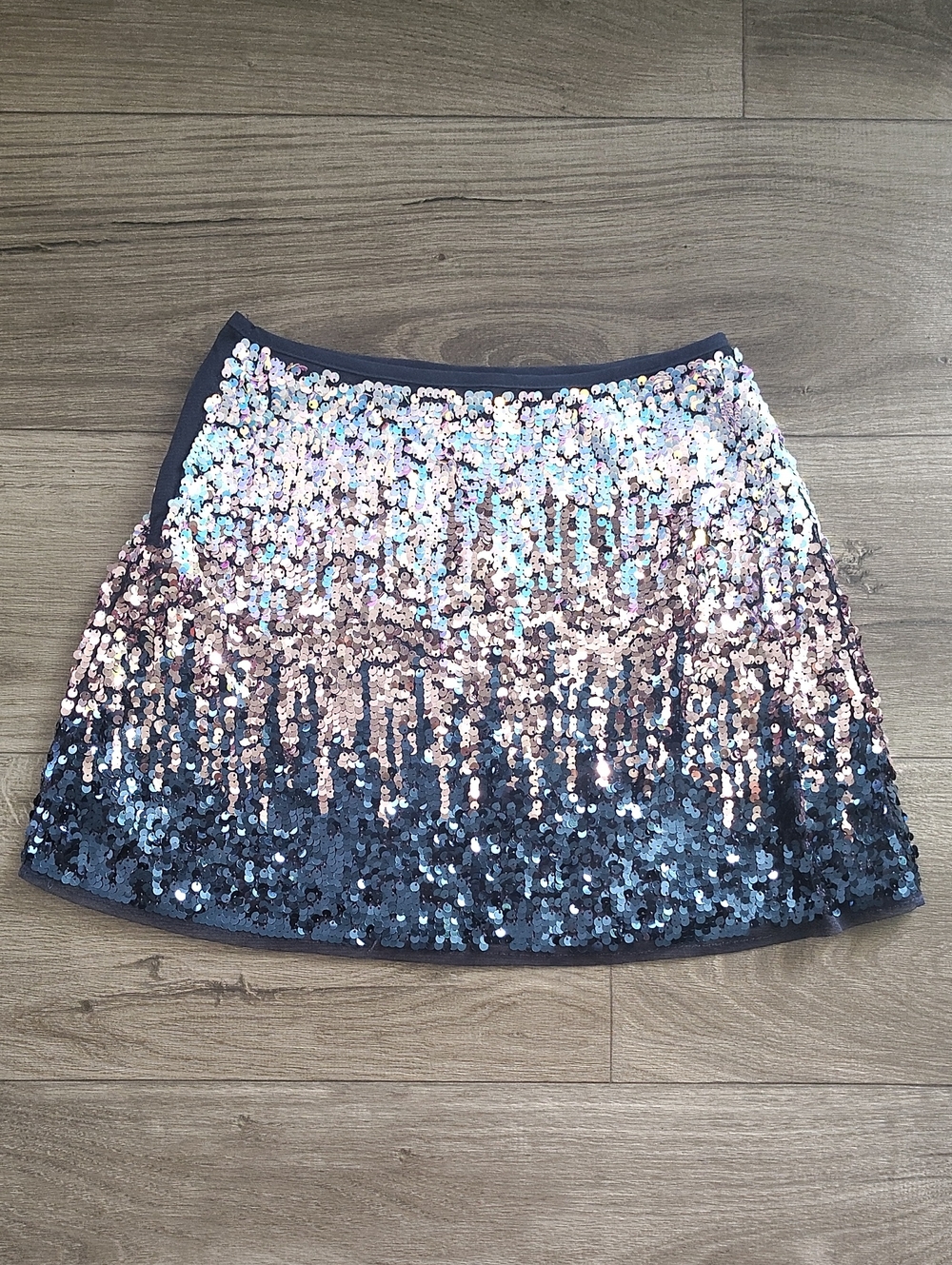 H&M Sequin Ombre Mini Skirt - Navy, Rose Gold, Iridescent